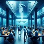 DALL·E 2023-11-12 14.22.57 - A photorealistic image of a beer party in an underwater base with a view of the ocean depths. The scene shows a group of people, diverse in gender and.png